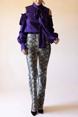 Adeam Ashlee Cold Shoulder Top in Blackberry M
